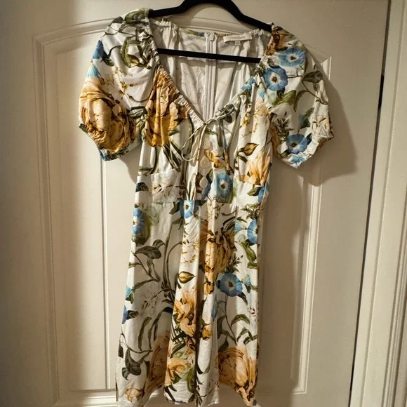 Favorite Daughter Yellow and Blue Floral Mini Dress - Picture 3 of 5
